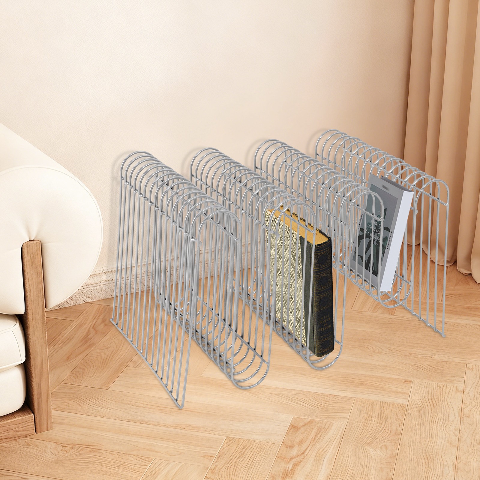 Modern Silver Side Table, Iron Silver Side Table, M-shaped Side Table Decoration