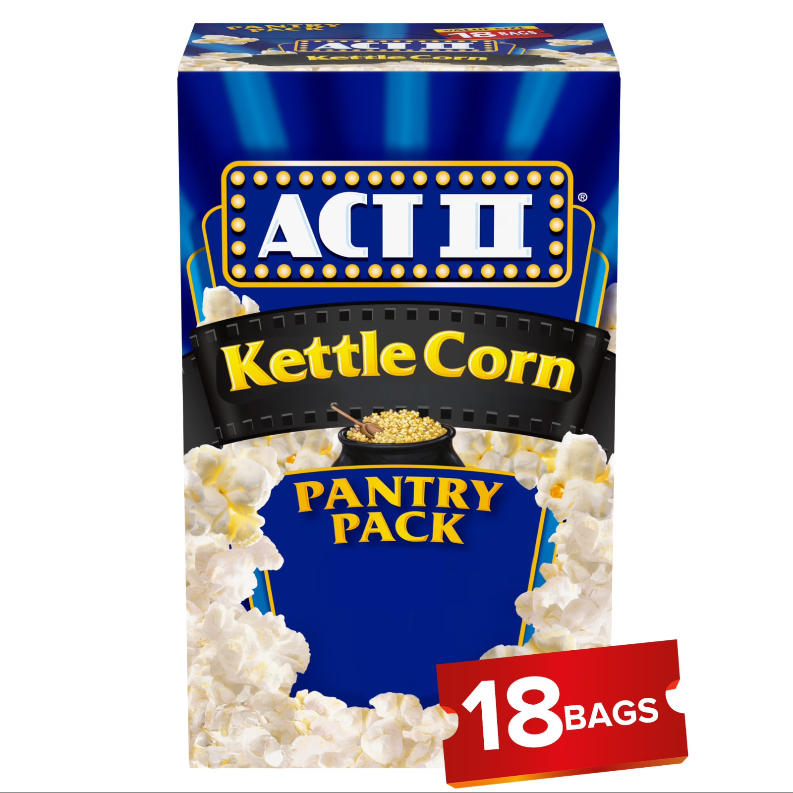 Act II Kettle Corn Microwave Popcorn, 2.75 oz., 18-Count Bags