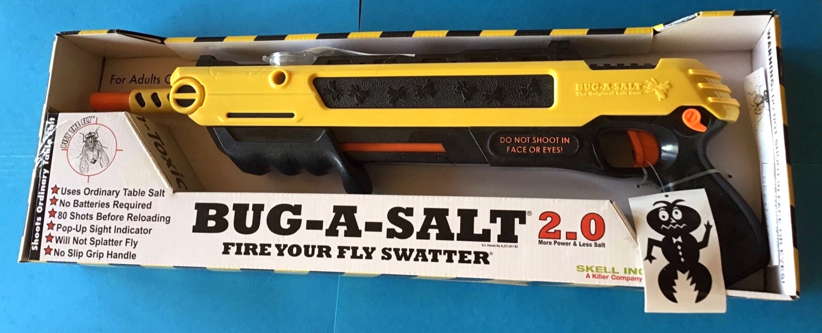 BUG-A-SALT 2.0 Yellow Salt Gun Fly Spider Insect Control Shooter | New in Box