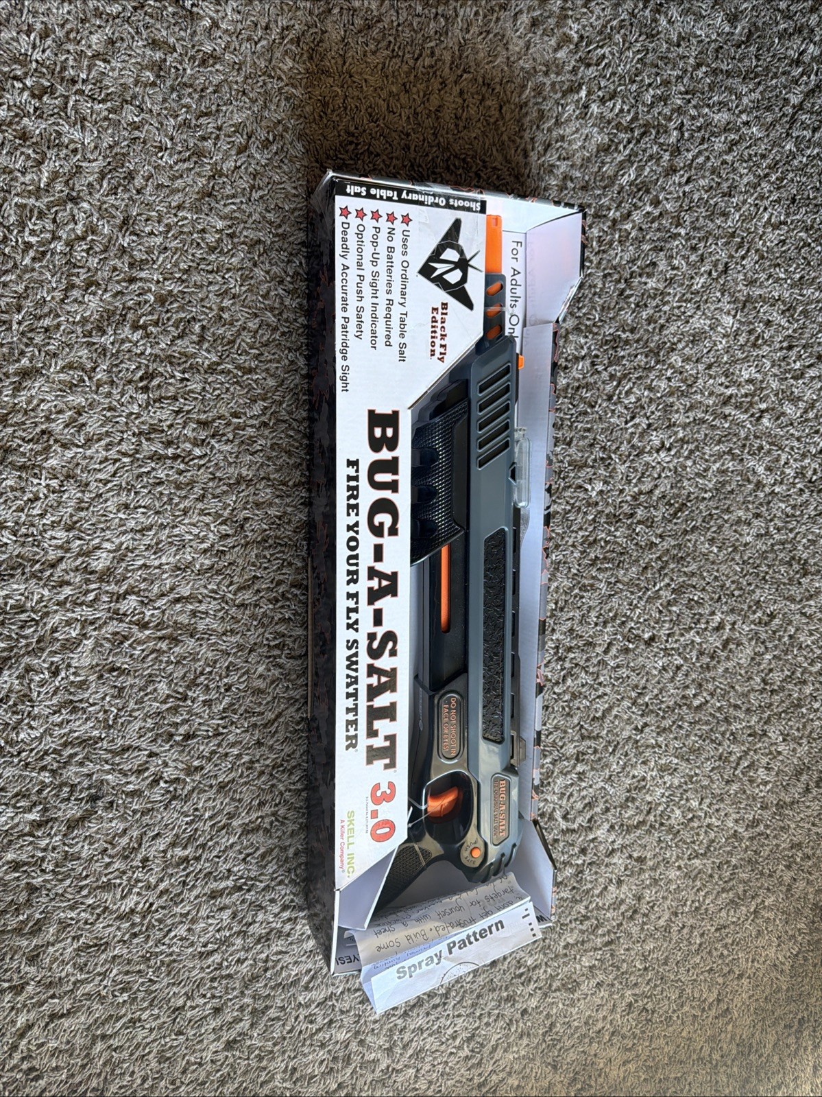 Bug-A-Salt Black Grey Original Salt Gun Kills Flying Insects Bugs Assault 3.0