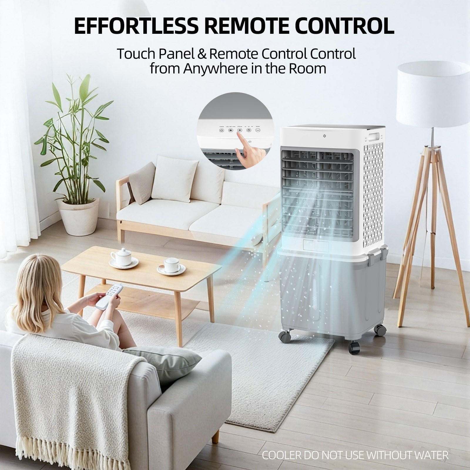 Evaporative Air Cooler Remote Timer 2800CFM Swamp Cooler Fan 10 Gal Water Tank