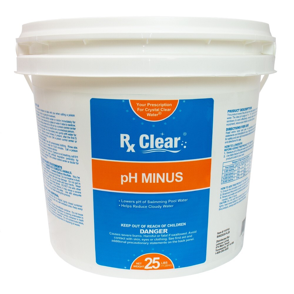 Rx Clear pH Minus Decreaser Sodium Bisulfate Swimming Pool Chemical – 25 lbs