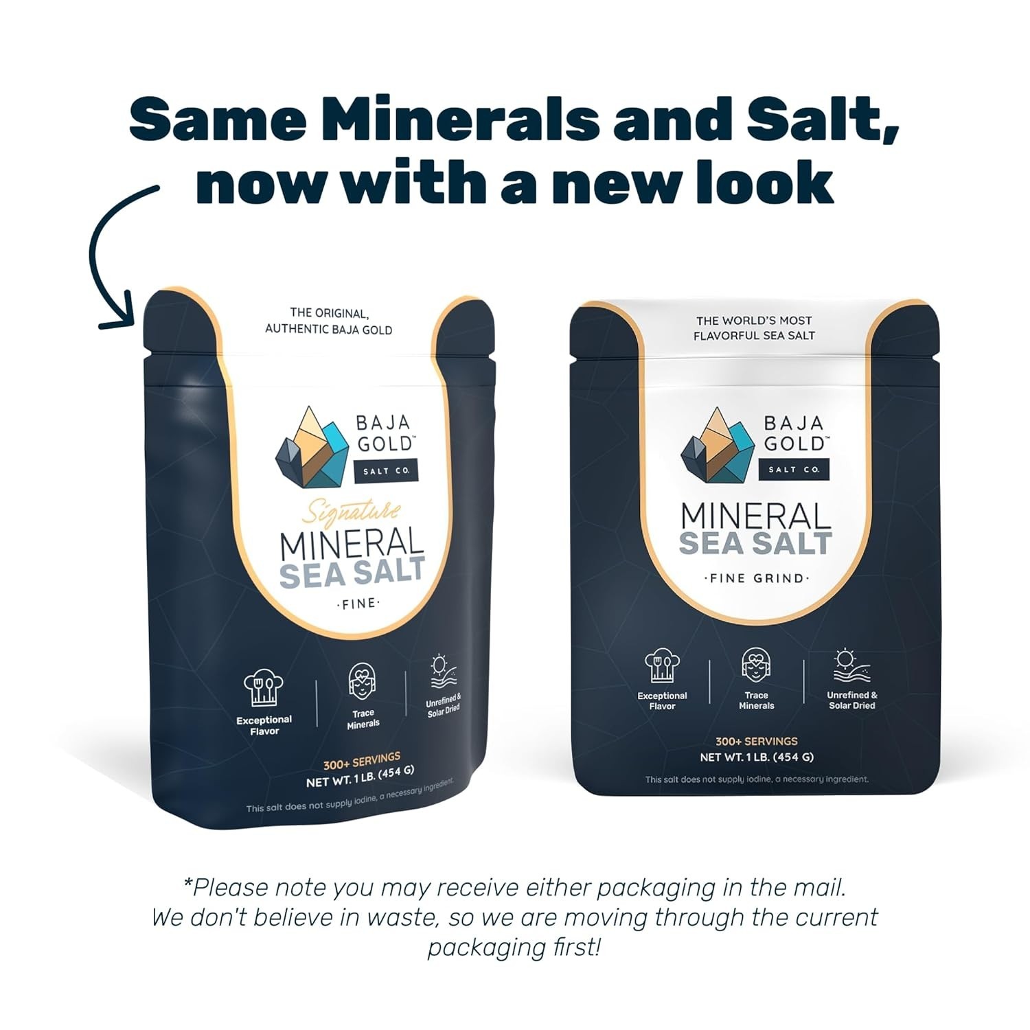 Baja Gold Mineral Sea Salt, Fine Grind, 1 Lb. Bag