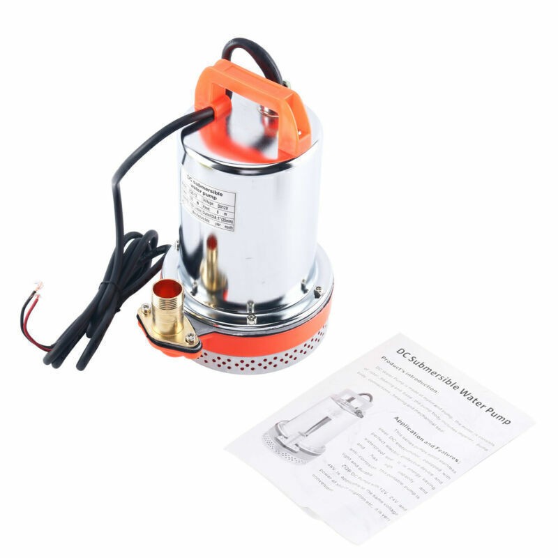 12V DC Solar Submersible Pump Farm & Ranch Deep Well Water Pump 26ft Lift 125W
