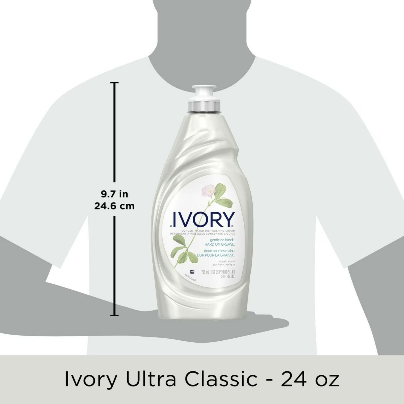 (2 pack) Ivory Ultra Concentrated Liquid Dish Soap, Classic Fresh Scent 24 fl Oz
