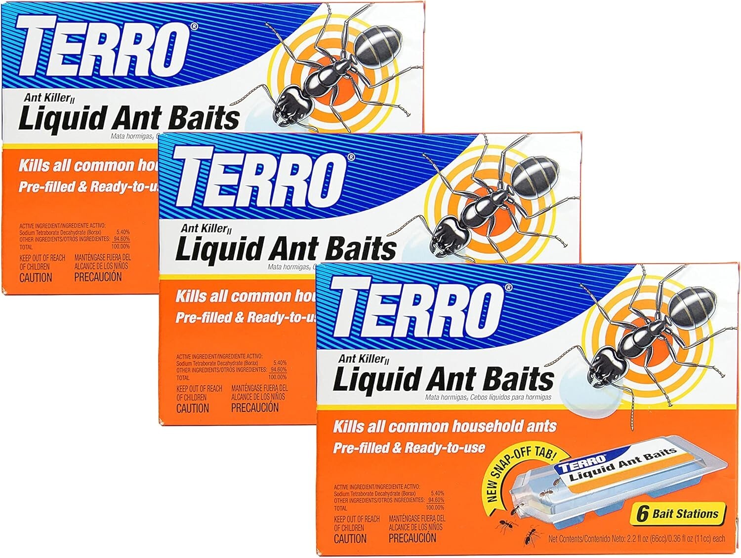 Terro T300 Ant Killer II, Liquid Ant Baits, Package of 6 Bait Stations