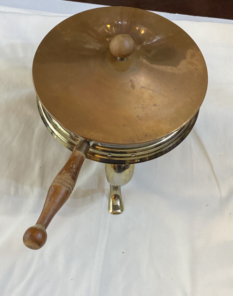 Vintage Copper Chafing Dish w/Wooden Handle Complete And Ready For Use