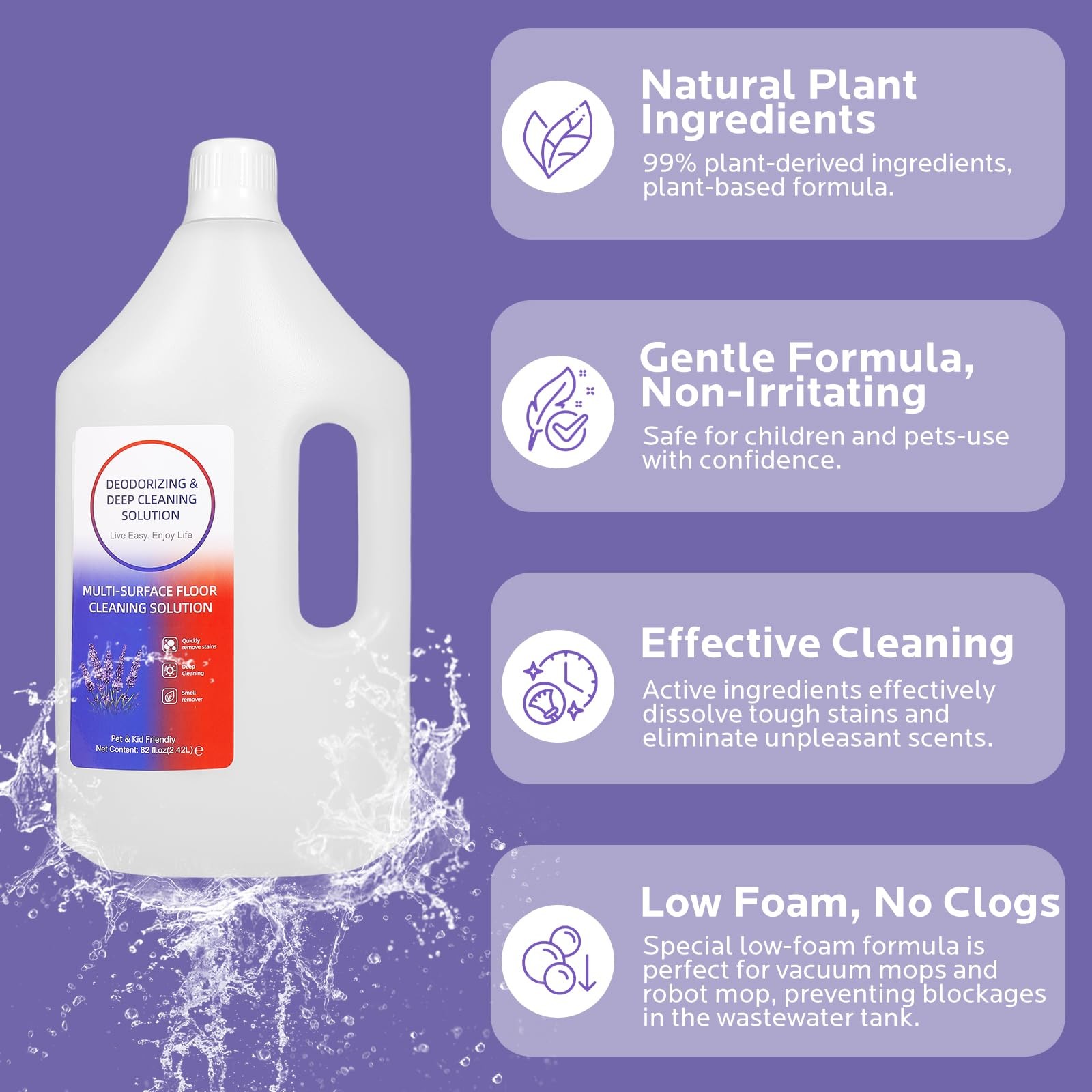 Floor Cleaning Solution,82 Fl Oz – with Tineco S3/S5/S7 & iFloor 3/5 (No Stea…