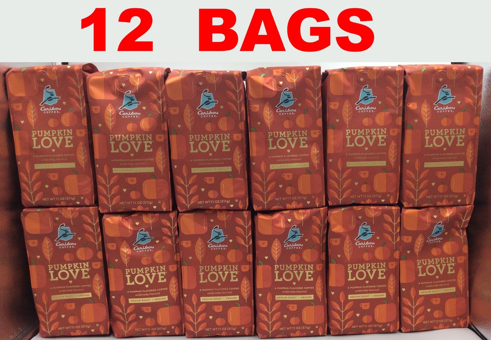 Caribou Coffee Pumpkin Love Flavored Ground Medium Roast Coffee 8.25 Lbs 03/2026