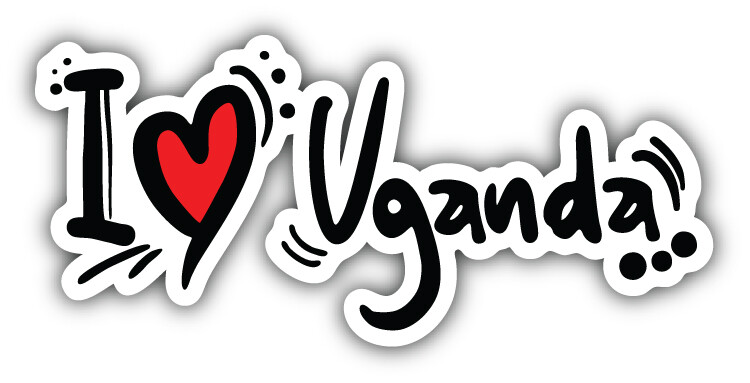 I Love Uganda Slogan Travel Car Bumper Sticker Decal