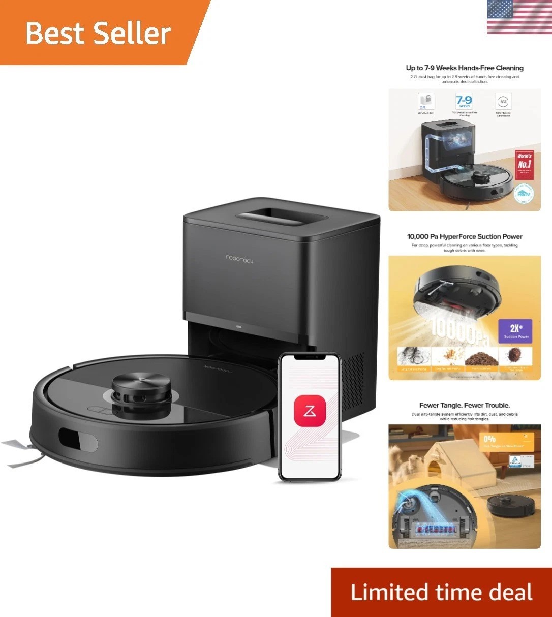 Q7 M5+ Robot Vacuum and Mop, Upgraded from Q5 Max+, Up to 7-9 Weeks Self-Empt…