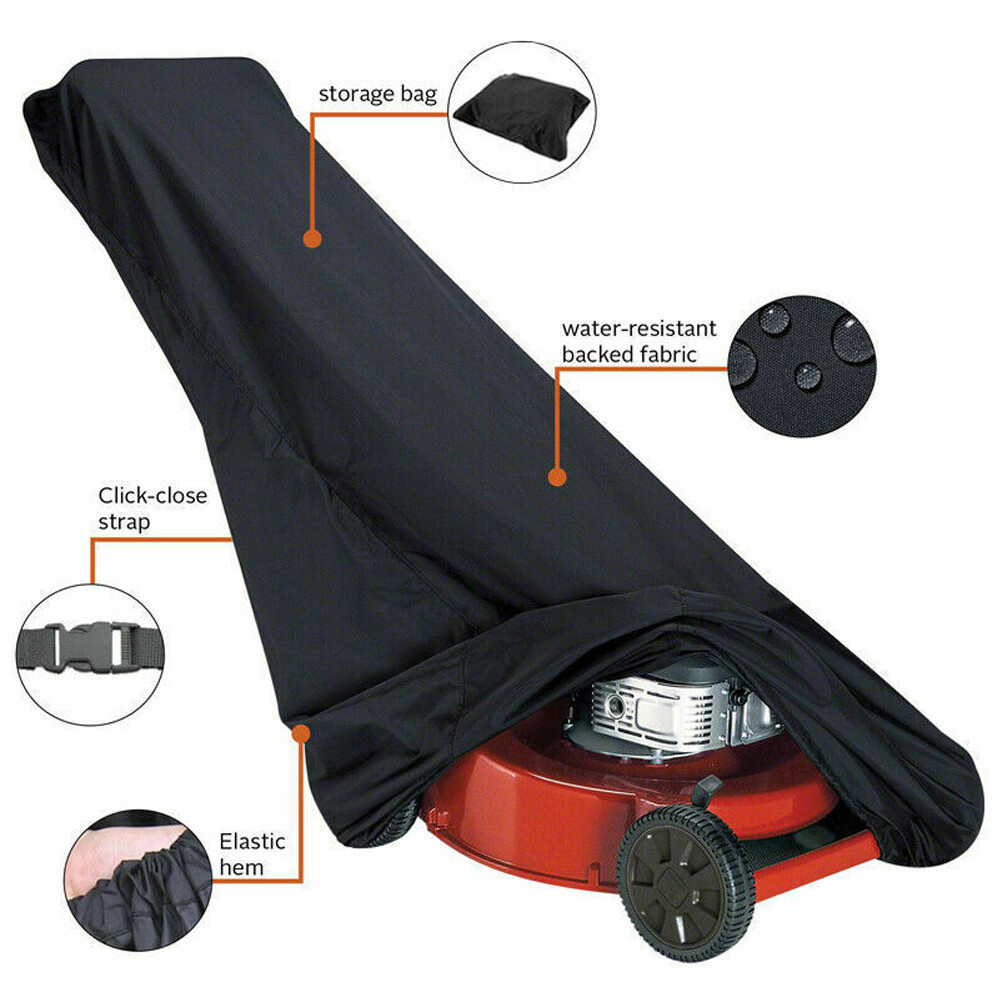 Universal Waterproof Heavy Duty Lawn Mower Cover UV Protector for Push Mowers
