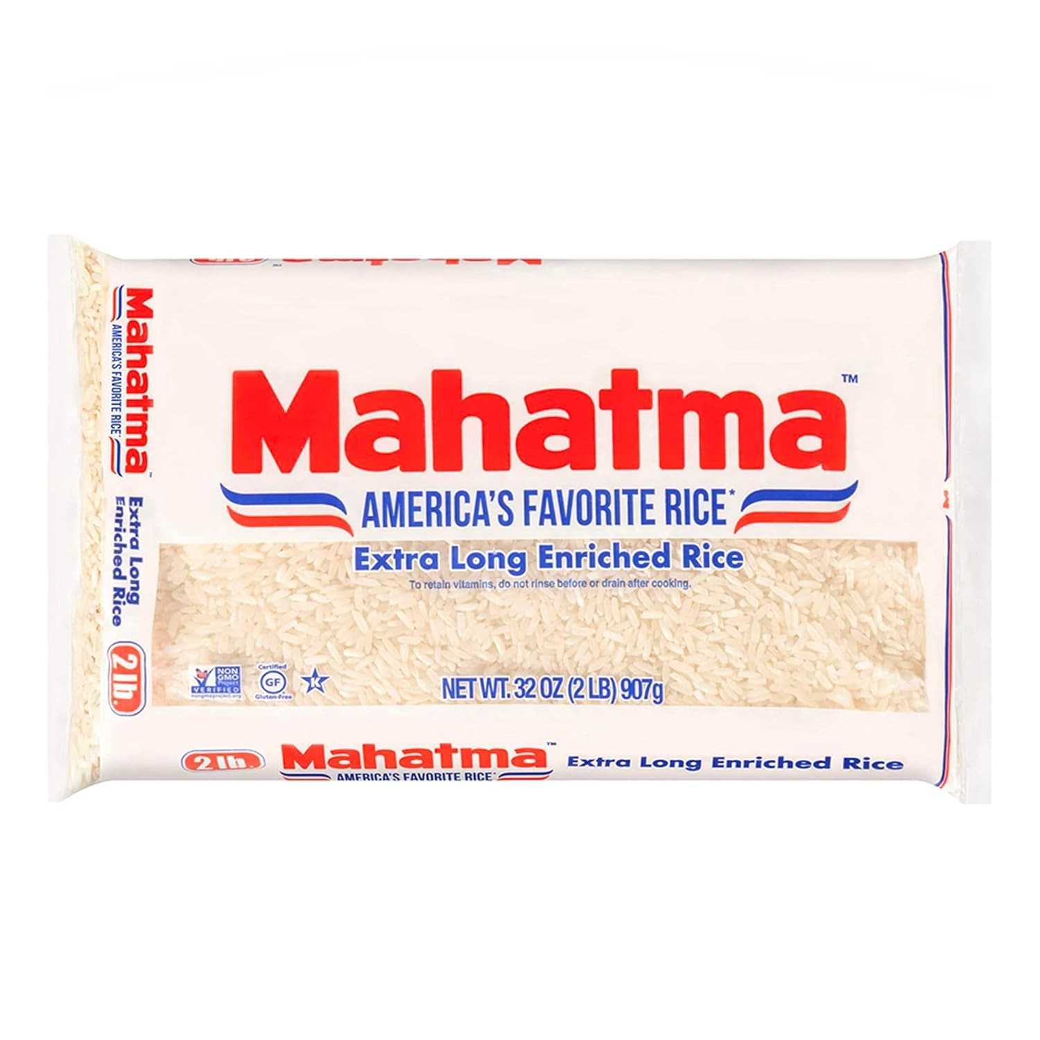 Mahatma Extra-Long-Grain Rice 2-Pound Rice Bag, Gluten-Free and Non-GMO