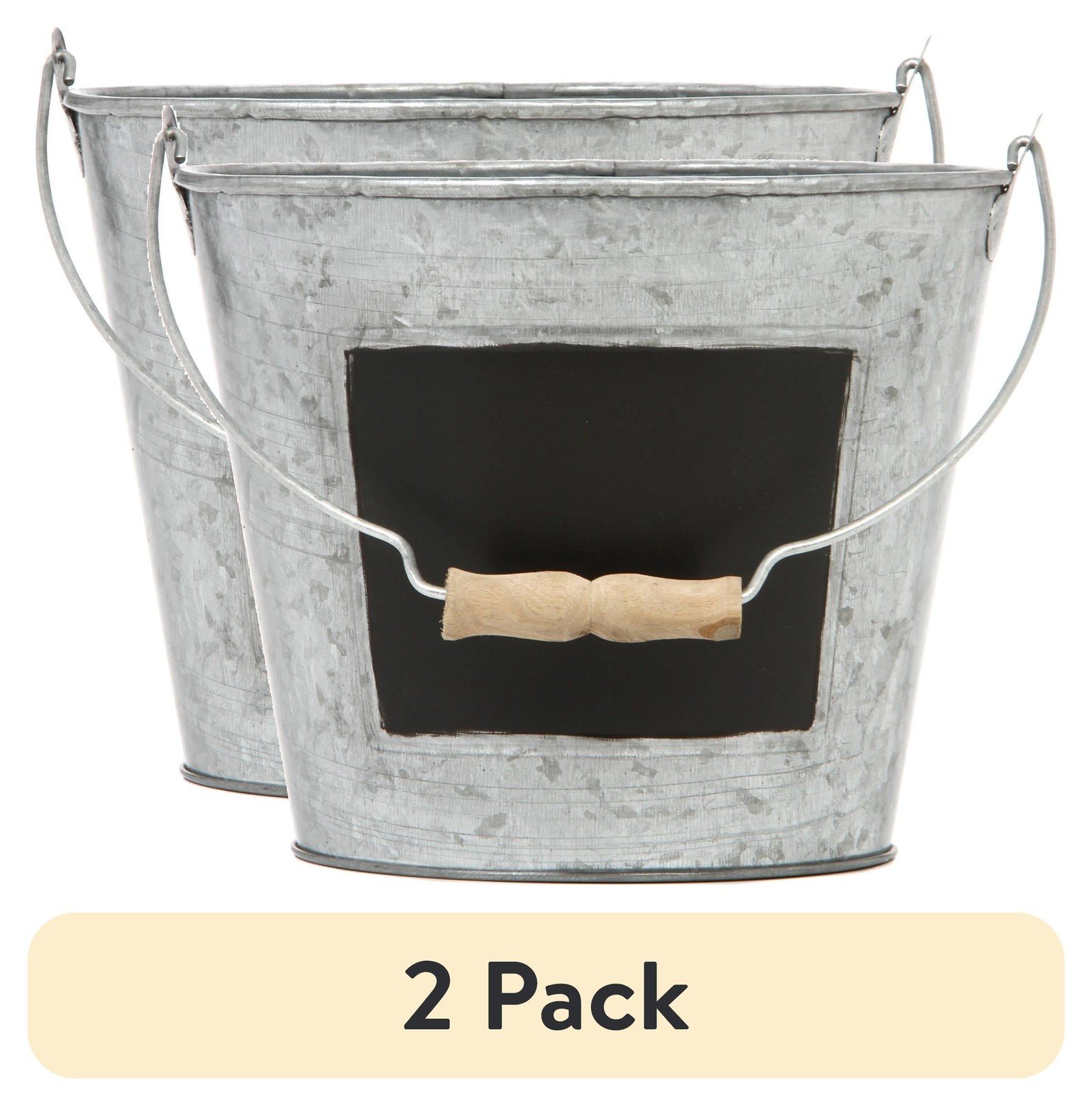2 pack Elegant Expressions by Metal Pail W/ Chalkboard 1 Each