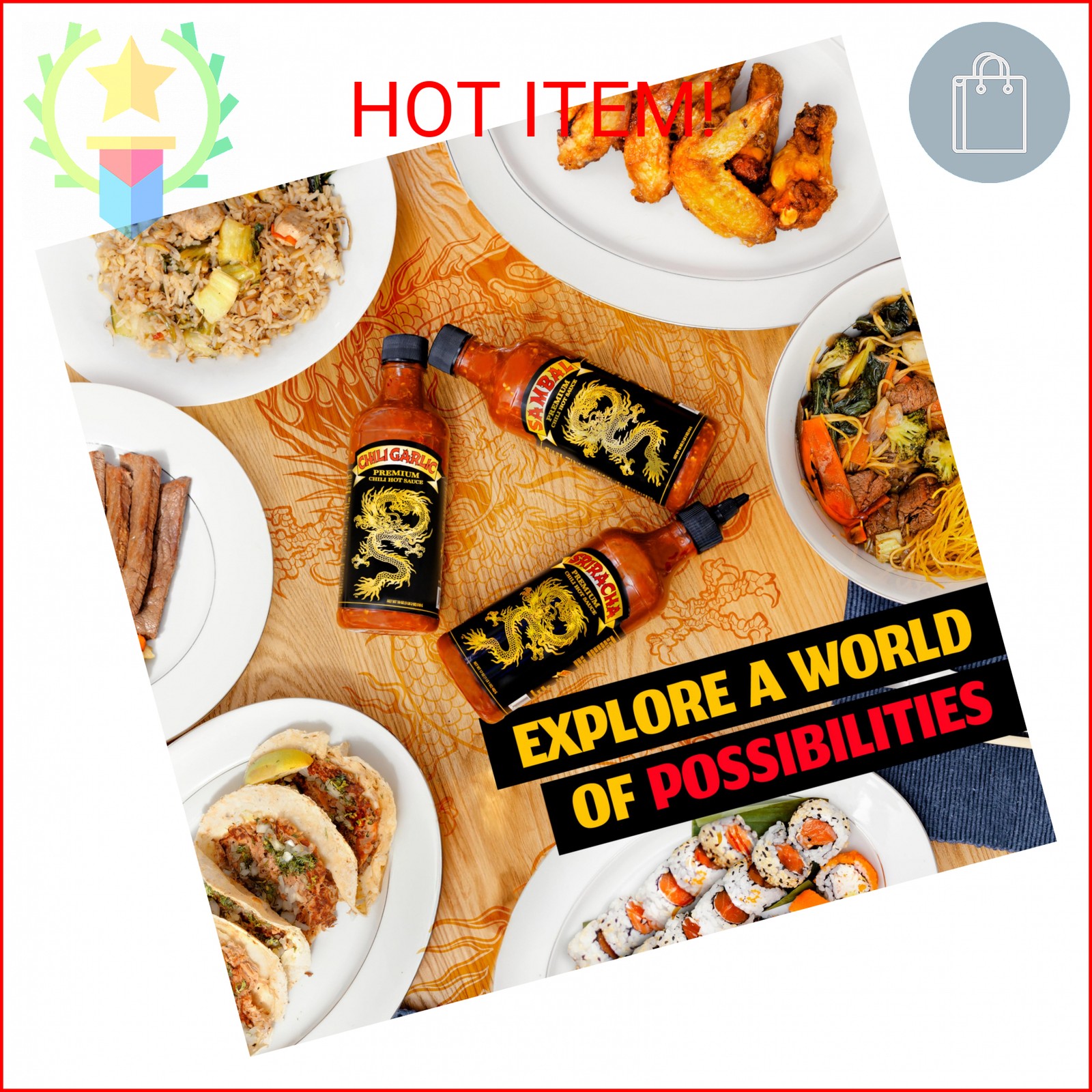 Underwood Ranches Limited Edition Dragon Sambal Sauce – Hot Sauce for Eggs, Pizz