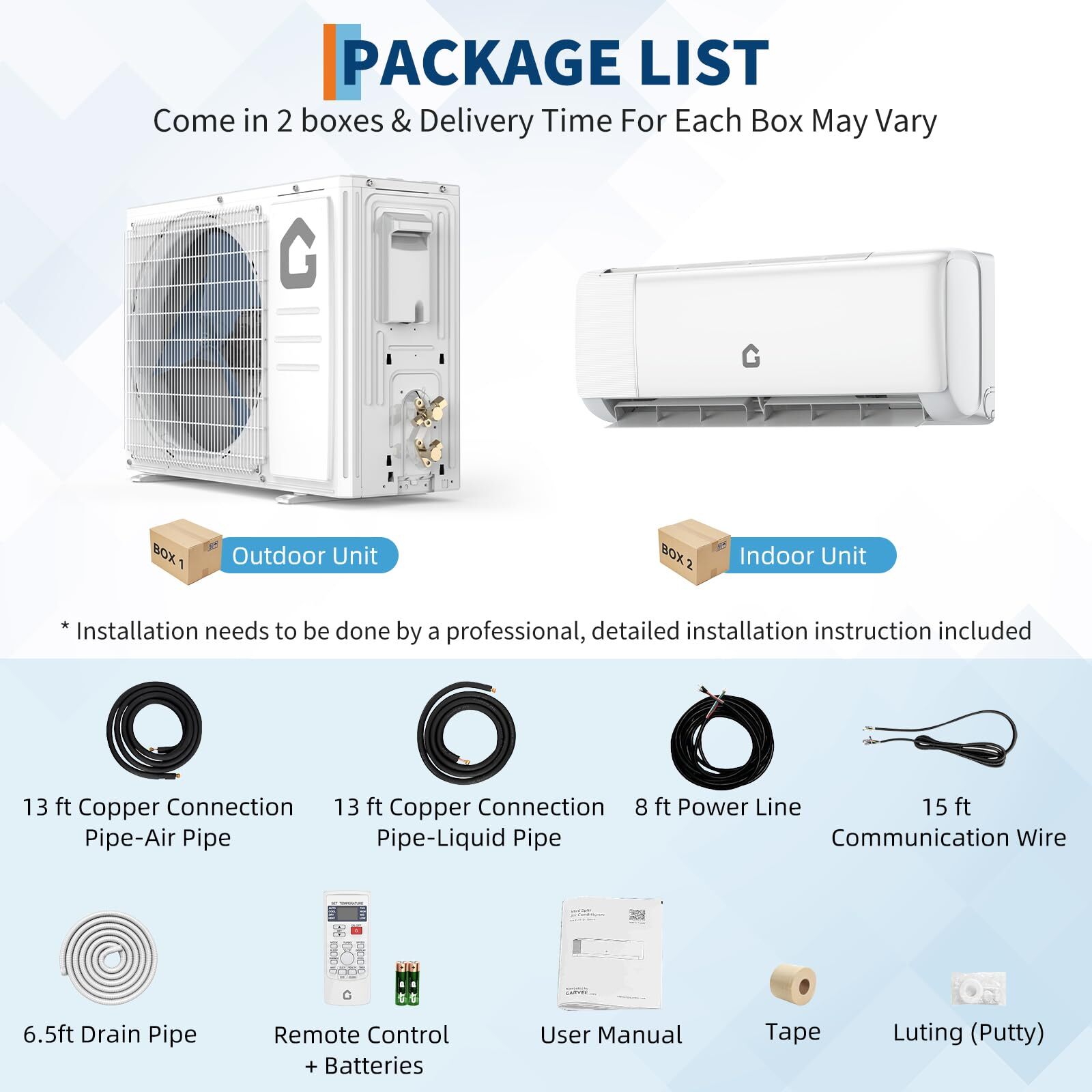 12000 BTU Mini Split Air Conditioner Ductless 21 SEER2 Ductless AC w/Heat Pump