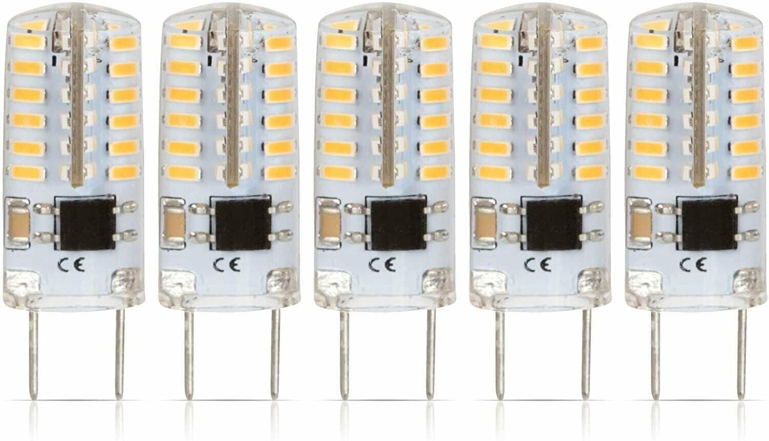 [5 Pack] LED G8 1.5W T4 20W Replacement JCD Bi-Pin Base 120V 3000K Soft White