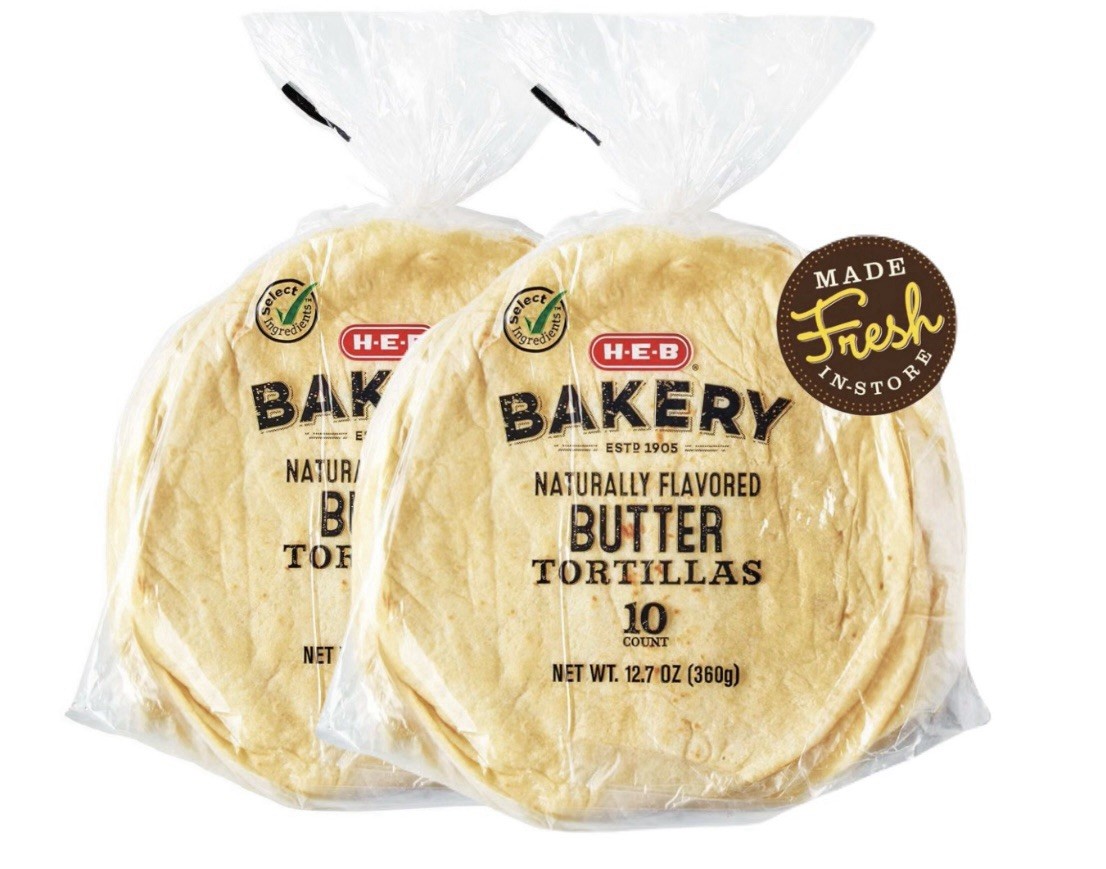 HEB Fresh Butter Tortillas Bakery Lowest Price Guaranteed (2 pack 10ct)