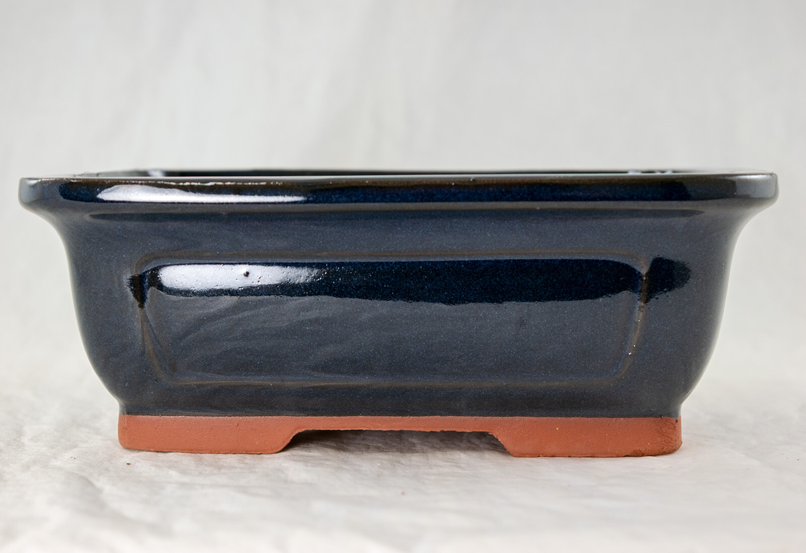 Rectangular Cactus & Succulent, Bonsai Pot 8″x 6″x 3″ w/Mesh – Navy Blue Glazed