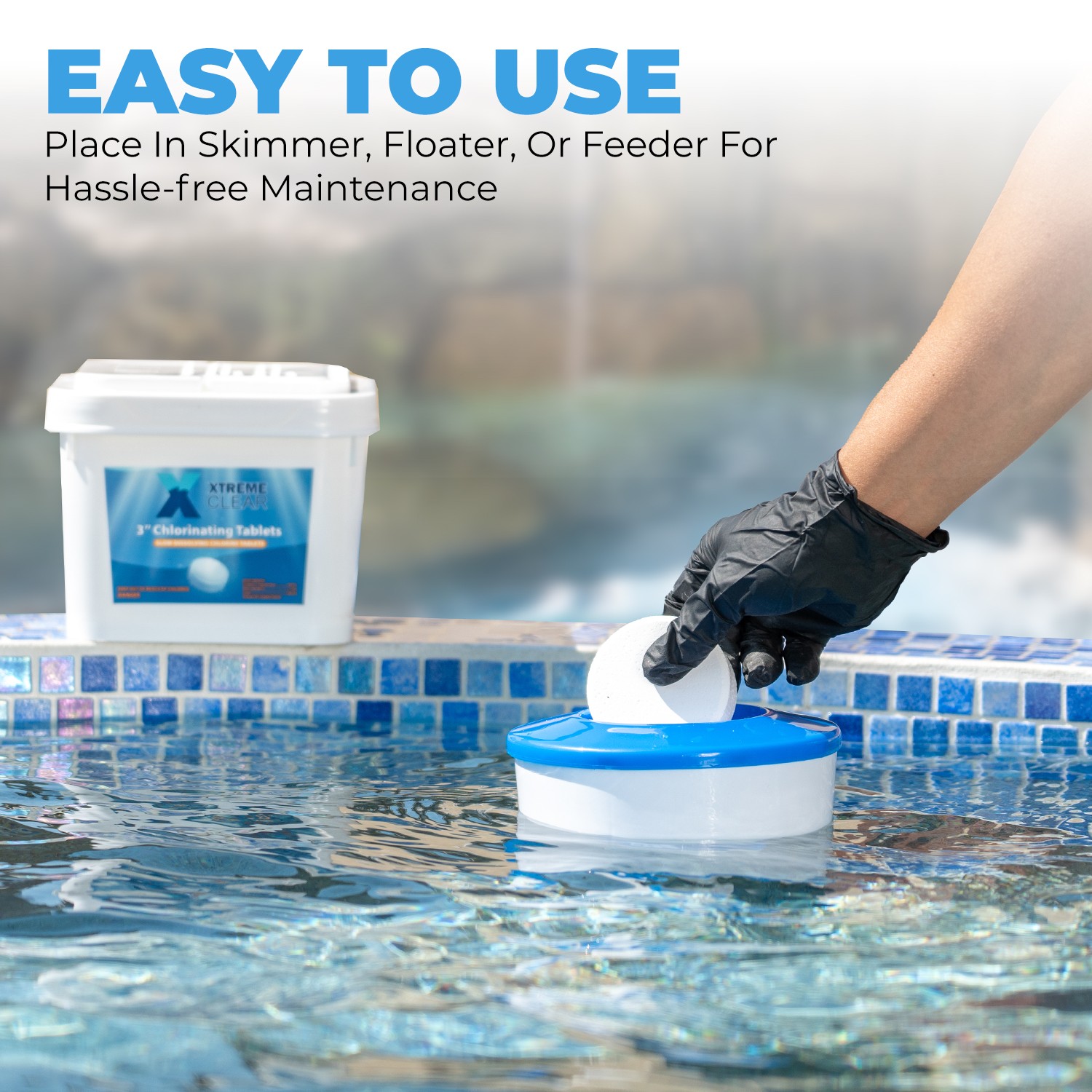 Stabilized Chlorine Tablets for 3″ Swimming Pool Individually Wrapped 5 Pounds