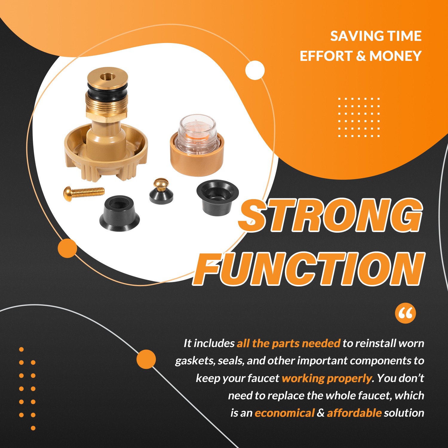 RK-17MH Wall Hydrant Metal Handle Repair Kit Fit for Woodford Model 17 Faucets