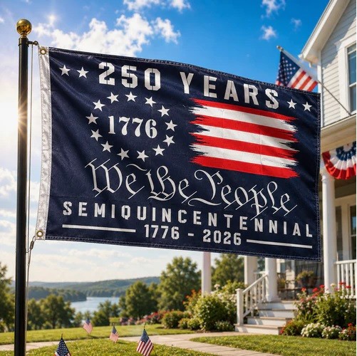 3X5 USA 250 YEARS OF FREEDOM 1776-2026 WE THE PEOPLE AMERICAN FLAG BANNER 100D