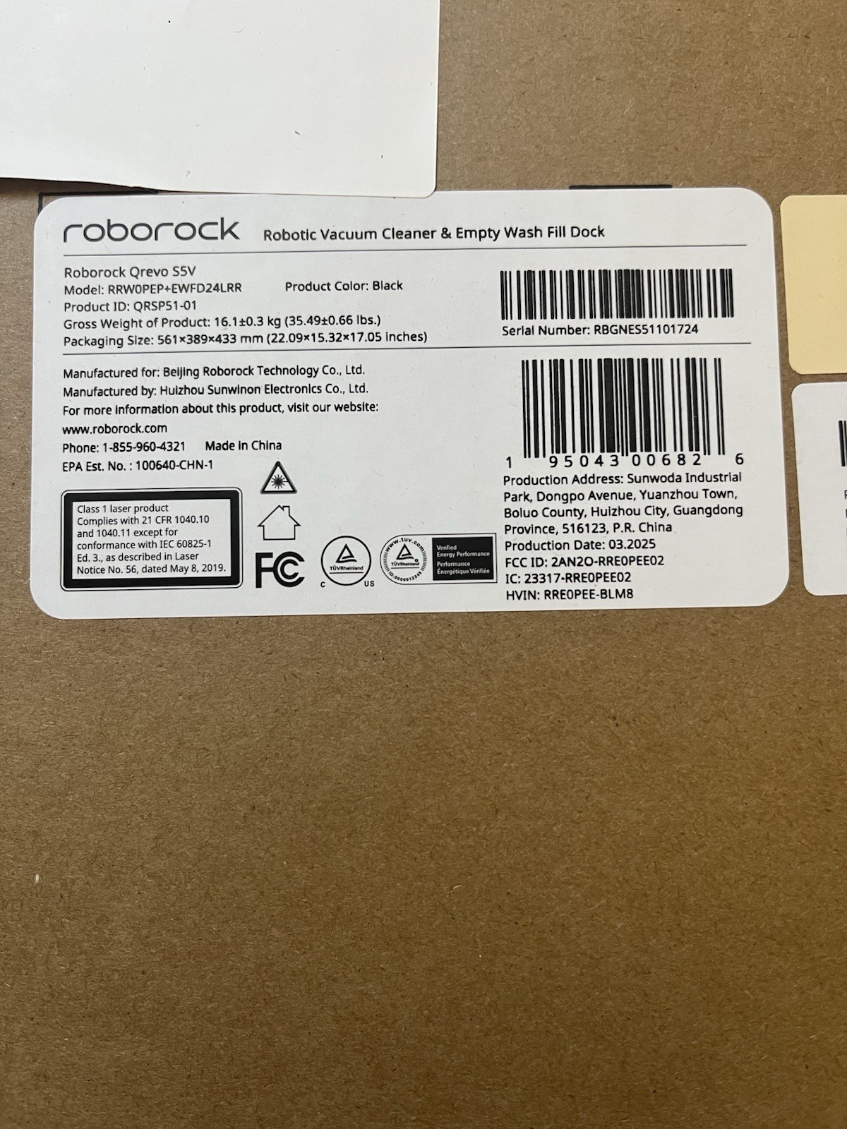 roborock Qrevo S5V Robot Vacuum and Mop, FlexiArm Edge Mopping, 12,000Pa Suction