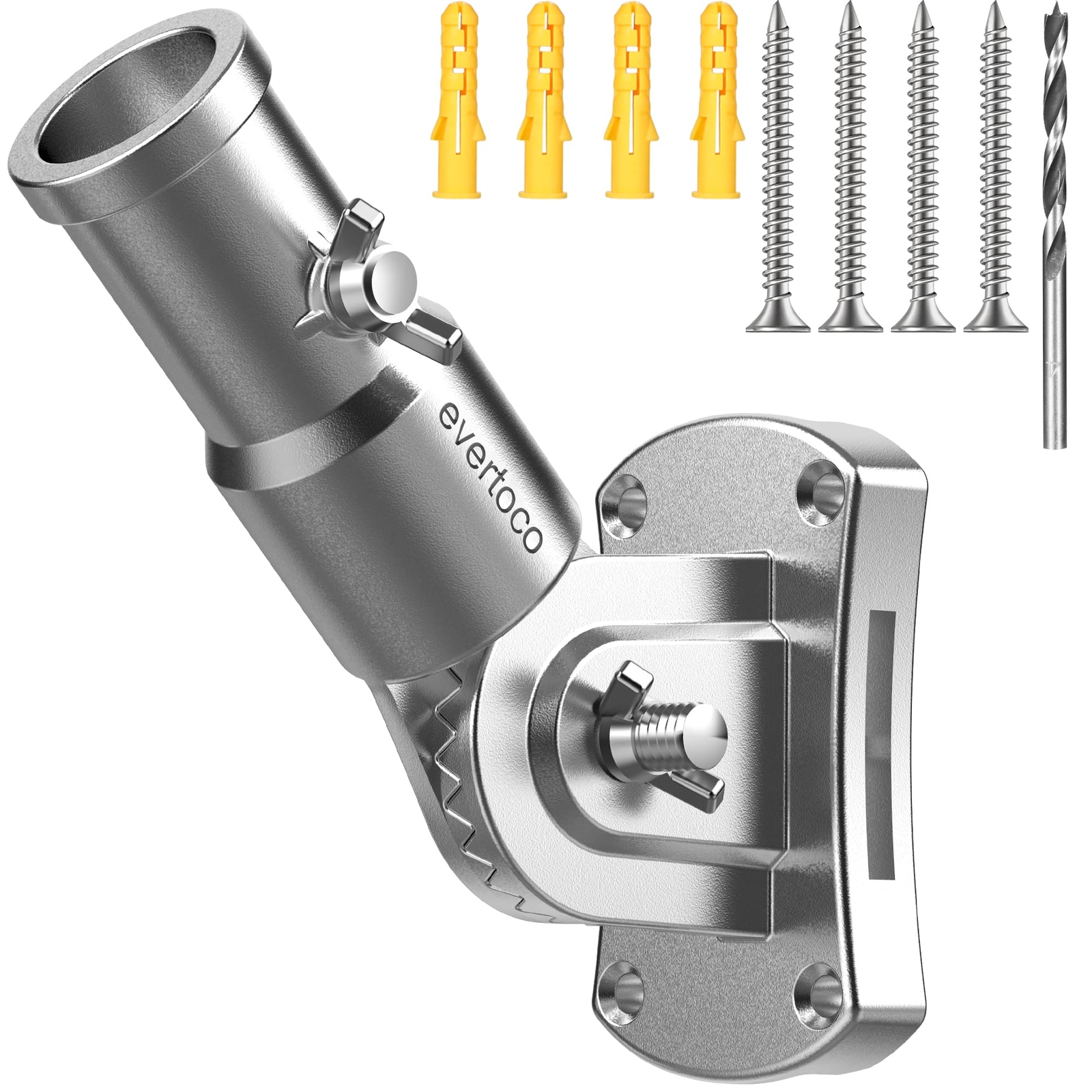 Heavy Duty T304 Stainless Steel Flag Pole Bracket 180° Adjustable Flag Pole Hold