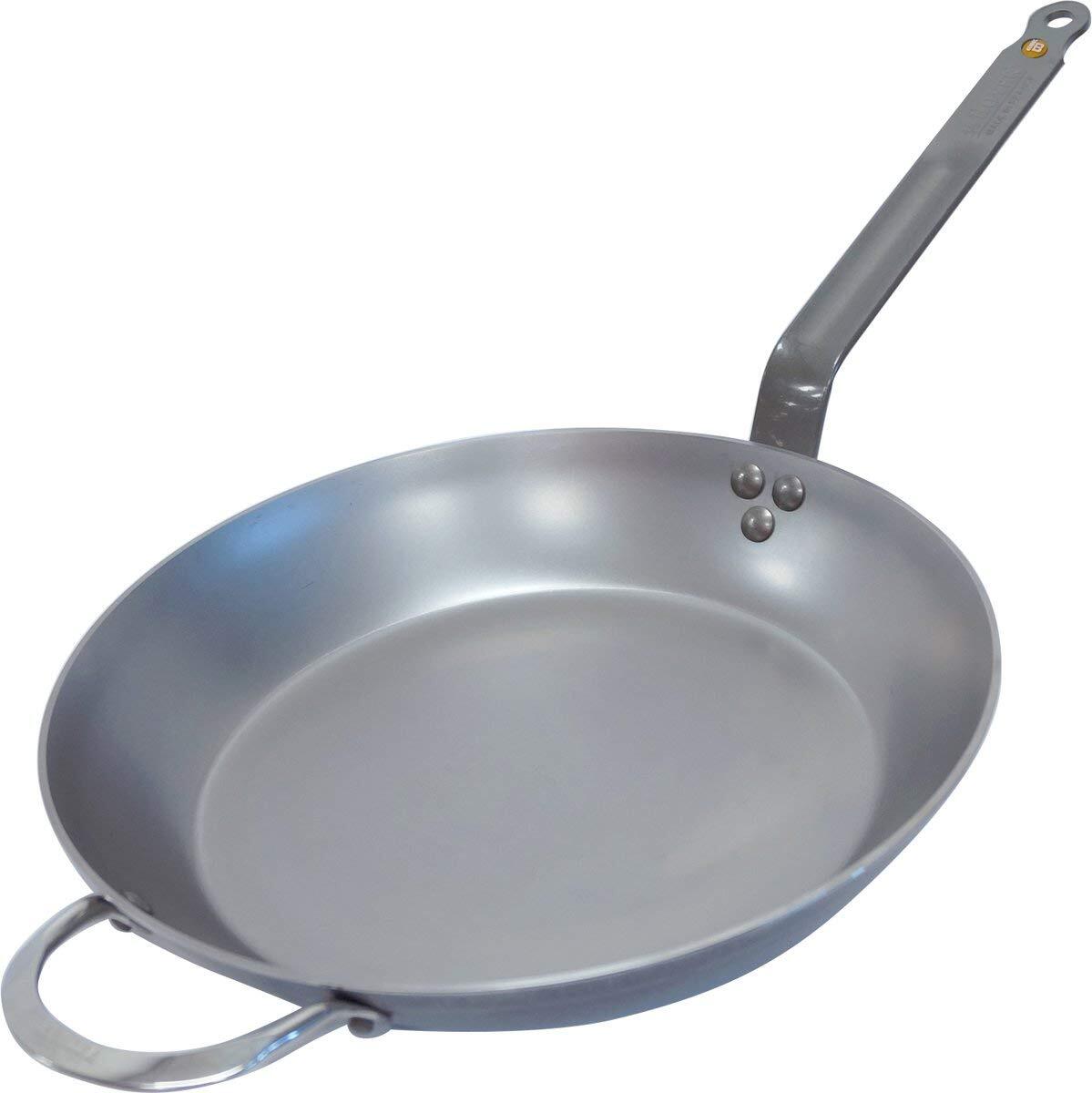 De Buyer Mineral B Round Carbon Steel Fry Pan, Naturally Nonstick, 12.5″