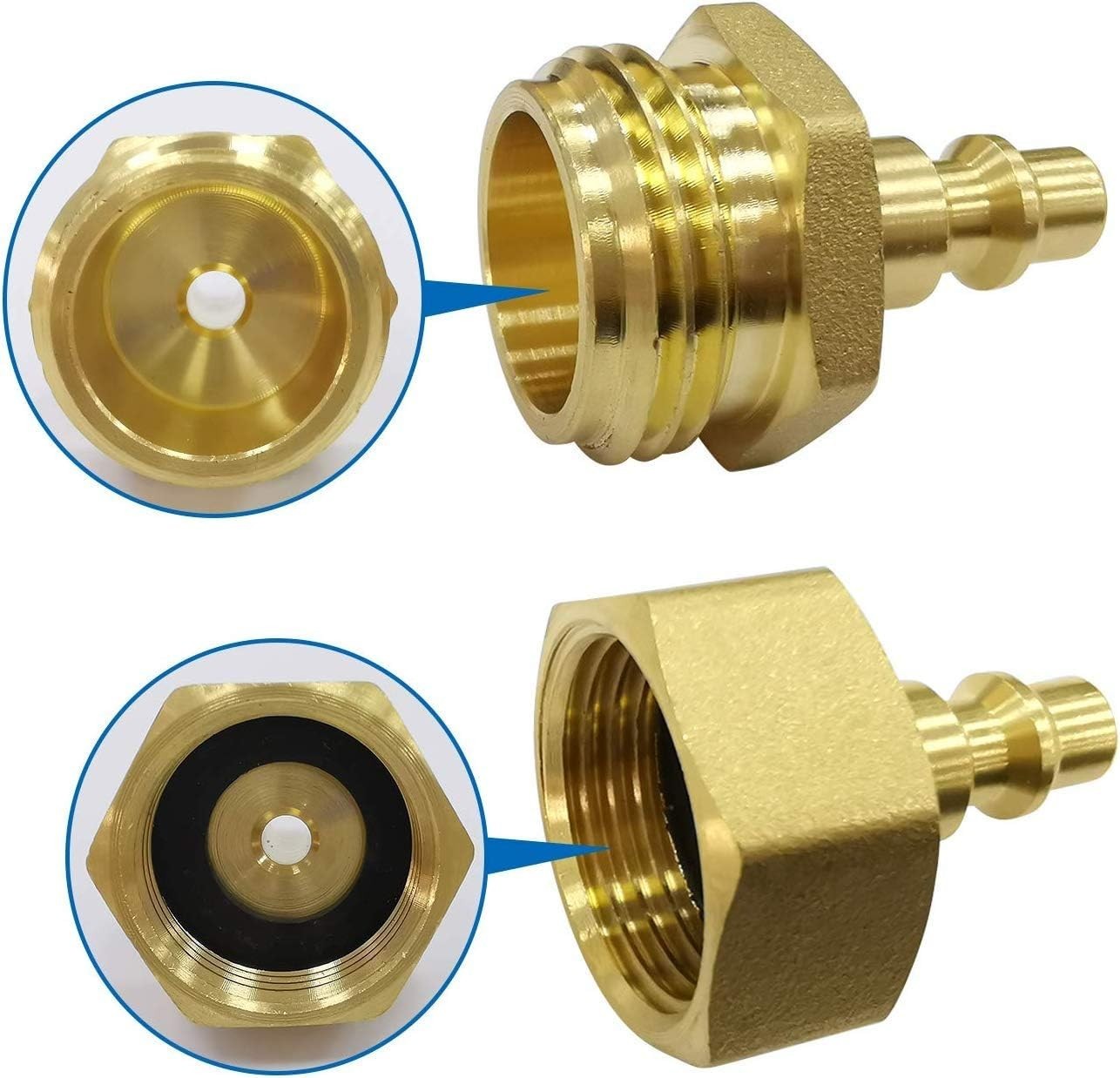 Brass Adapter Blowout Plug for Winterizing | 1/4″ Quick Connect for Garden Hoses