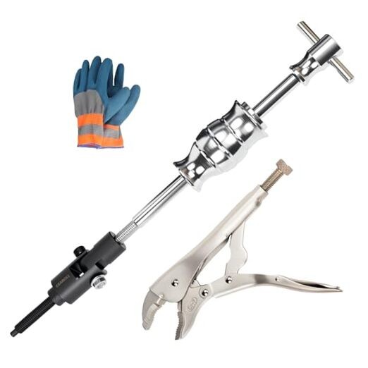 Locking Pliers Slide Hammer Puller Set, 9.8 in Locking Pliers 2 lb Slide