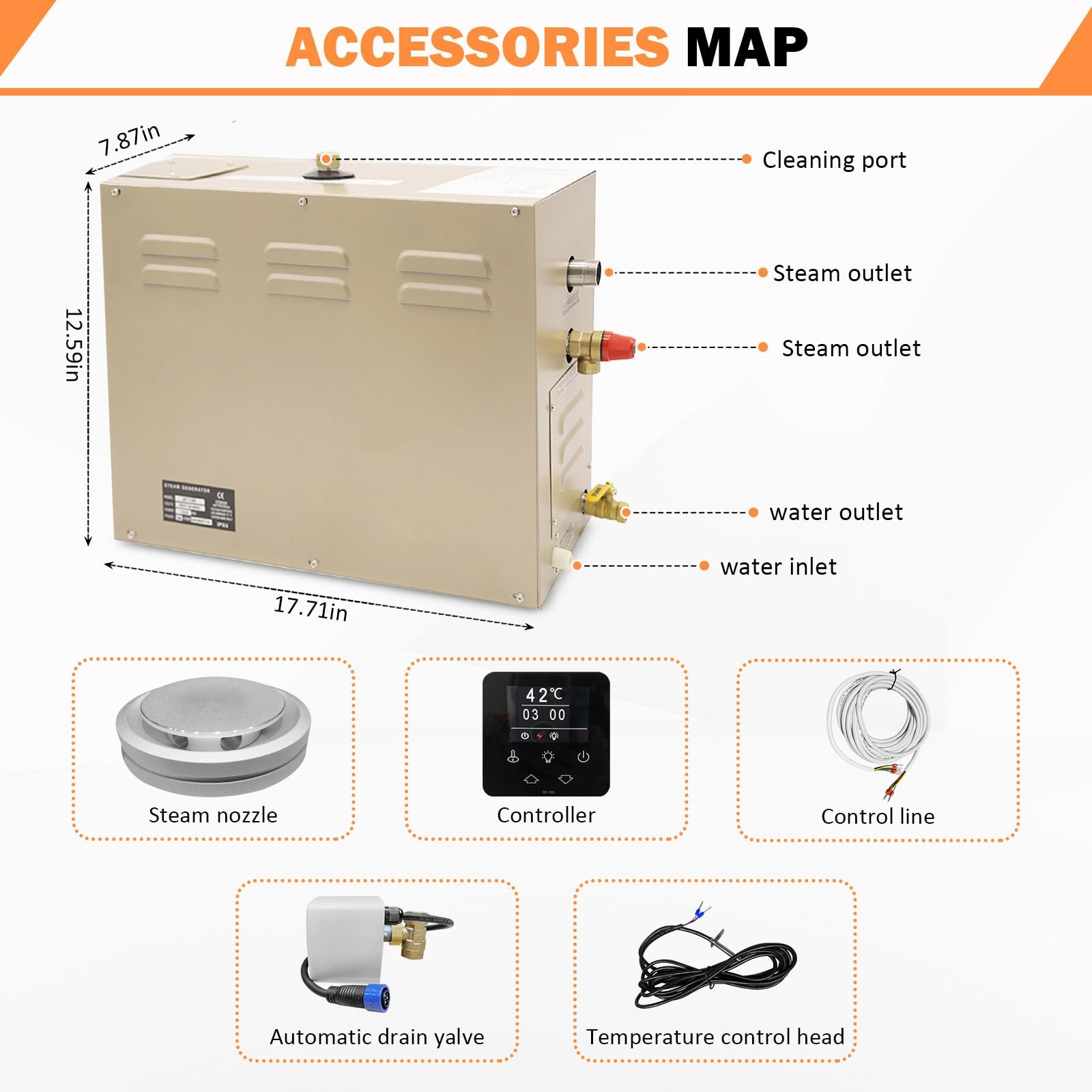 TONGTONGFA,Steam shower generator,9kw Household-Commercial,Steam shower