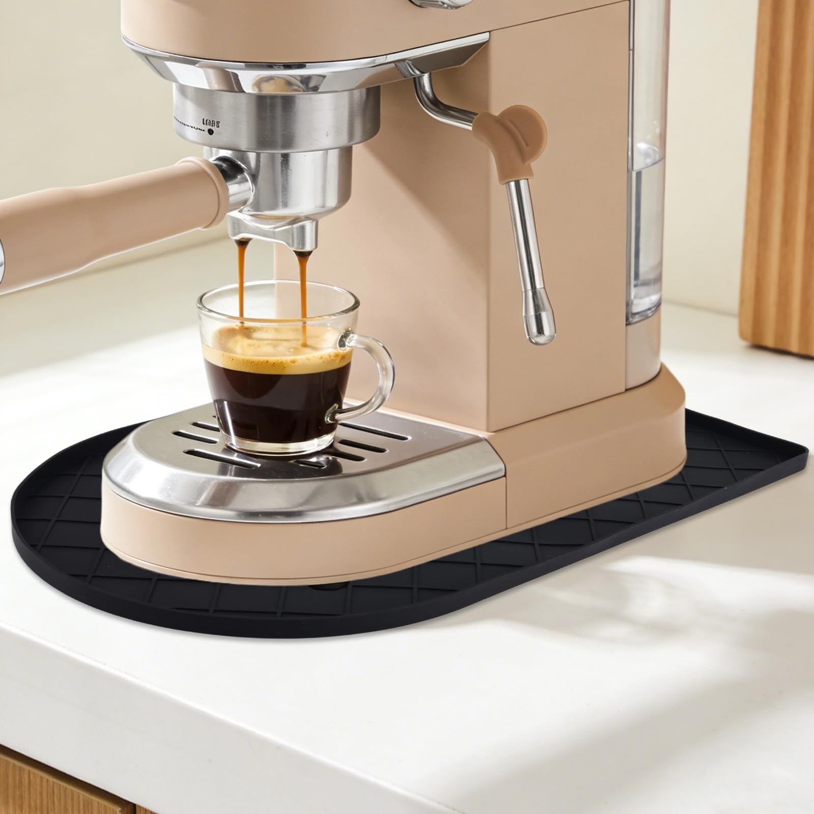 15.7×9.8in/40x25cm Silicone Coffee Mat for Countertop, Espresso Machine Dryin…