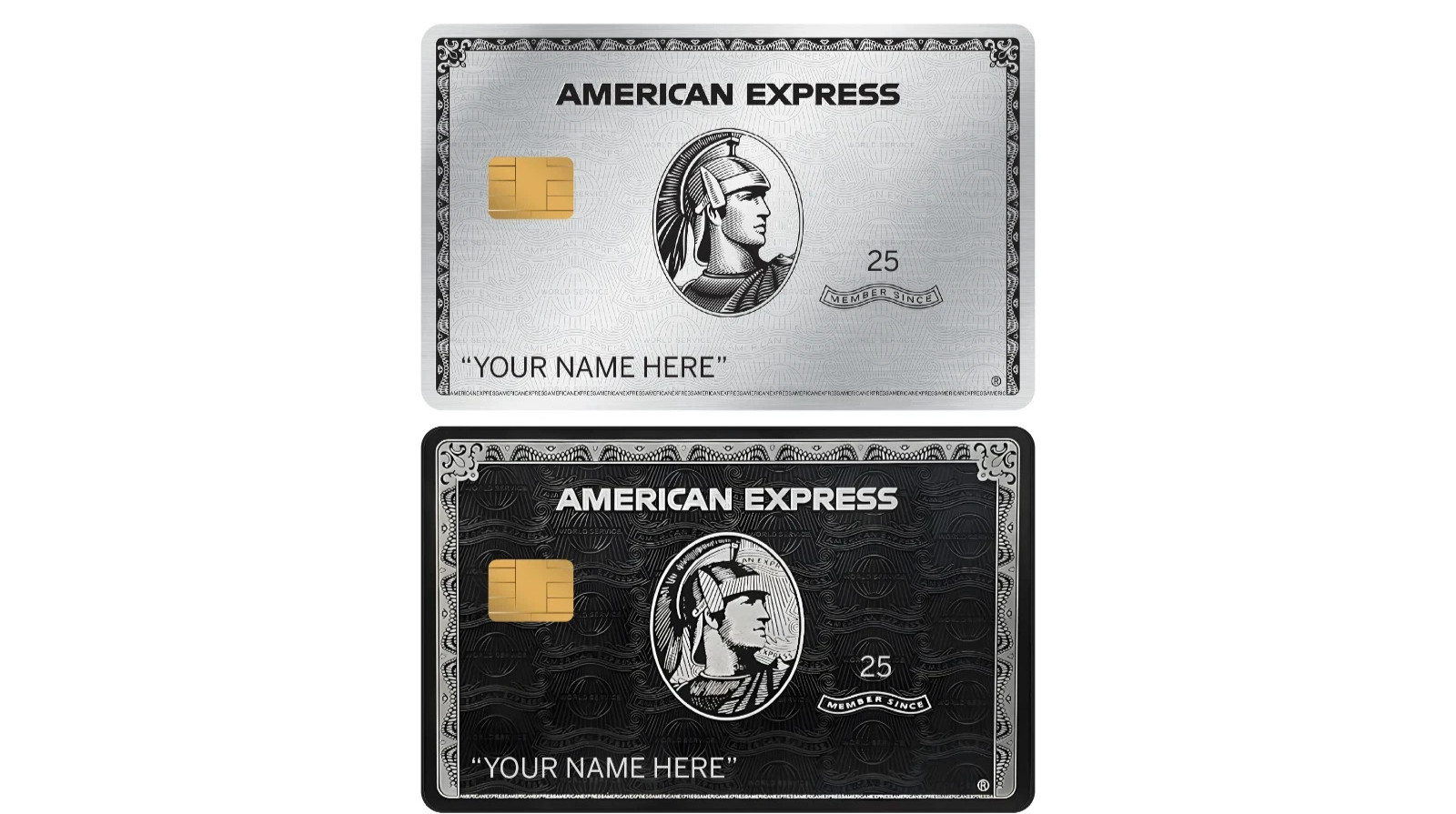 Small Chip Credit Card Skin Amex Black Platinum Vinyl Decal Sticker