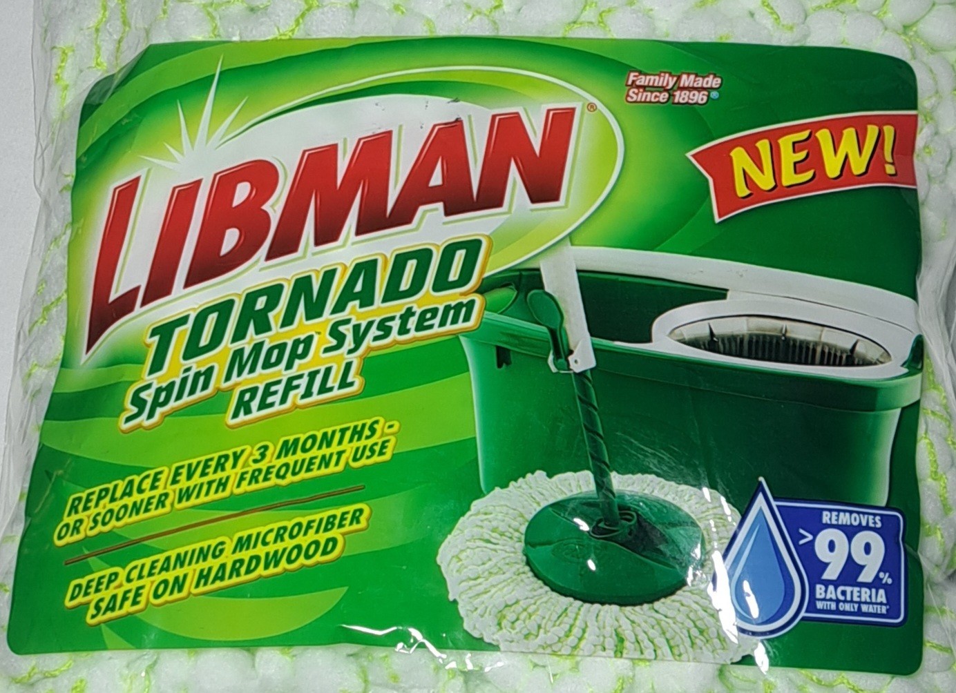 LIBMAN TORNADO SPIN MOP HEAD SYSTEM REFILL Deep Cleaning Microfiber NEW SEALED