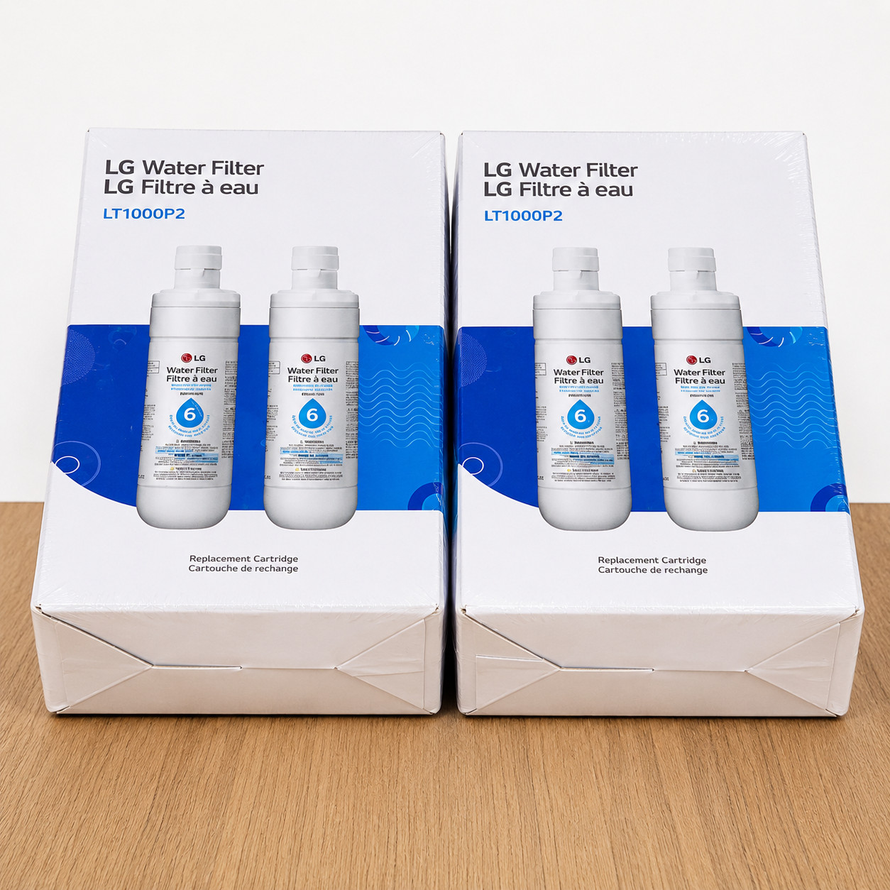2 Pk X2 Genuine LG LT1000P2 6-Month / 200 Gal Refr Replacement Water Filter