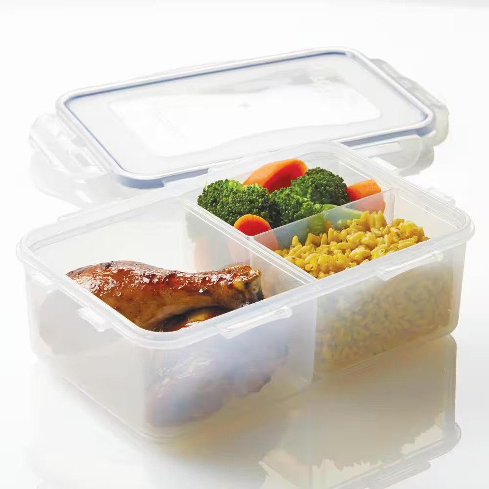 On the Go Meals 3-Piece 34 Lbs. Divided Rectangular Food Storage Container Set