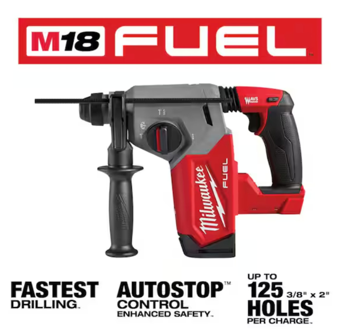 Milwaukee M18 FUEL 18V Li-Ion Cordless 1 in. SDS-Plus Rotary Hammer Tool Only