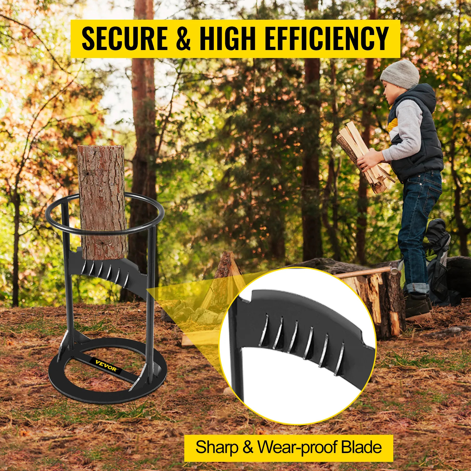 Log Splitter 13″ x 8.3″, Wood Splitter for 6″ 5 Lbs