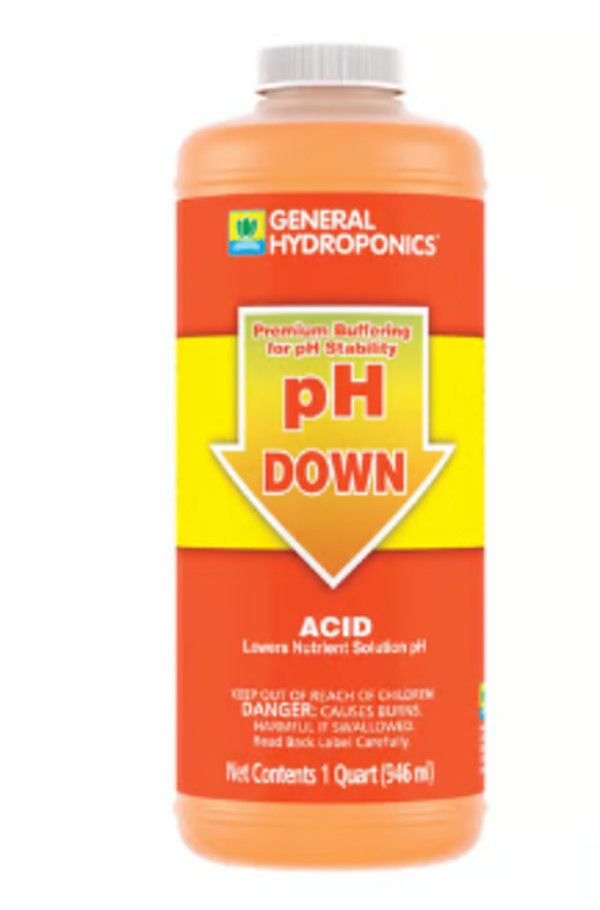 General Hydroponics pH Down Liquid, 1-Quart
