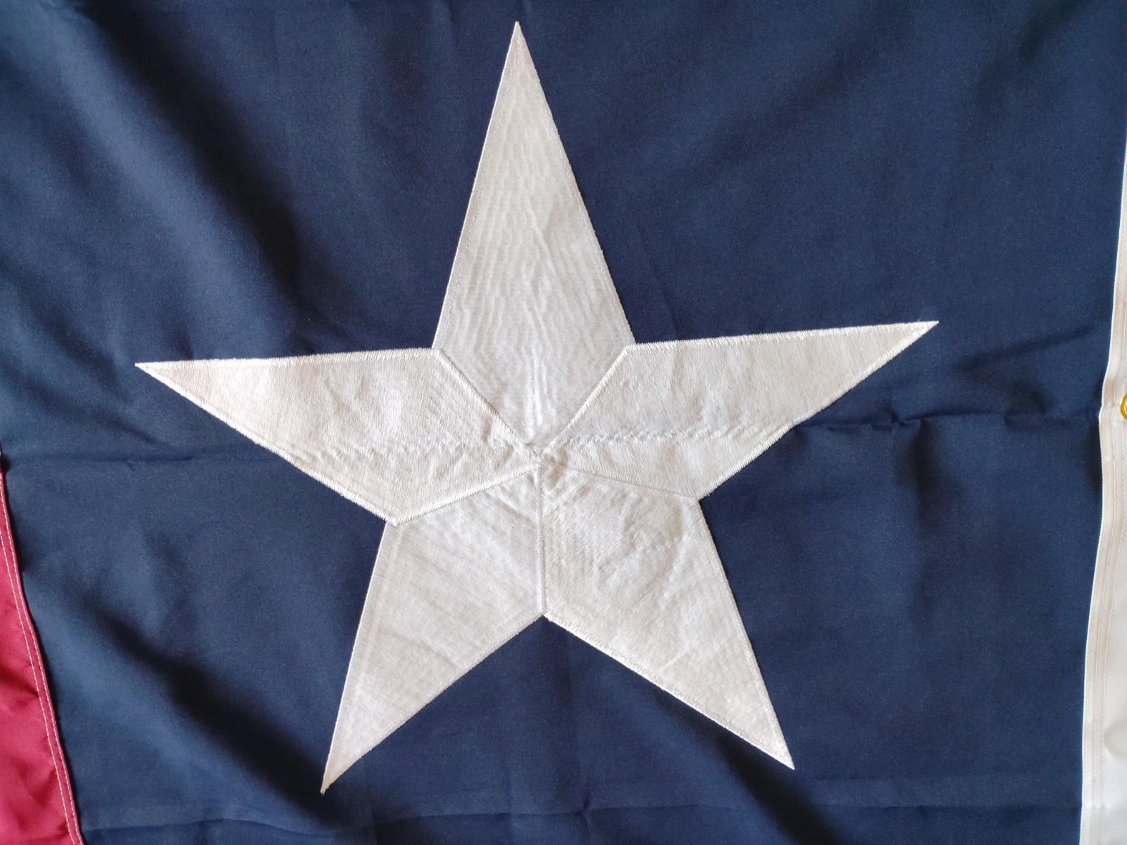 Texas State Flag 5×8 Heavy Duty Outdoor Embroidered Star, Polyester, Gromets