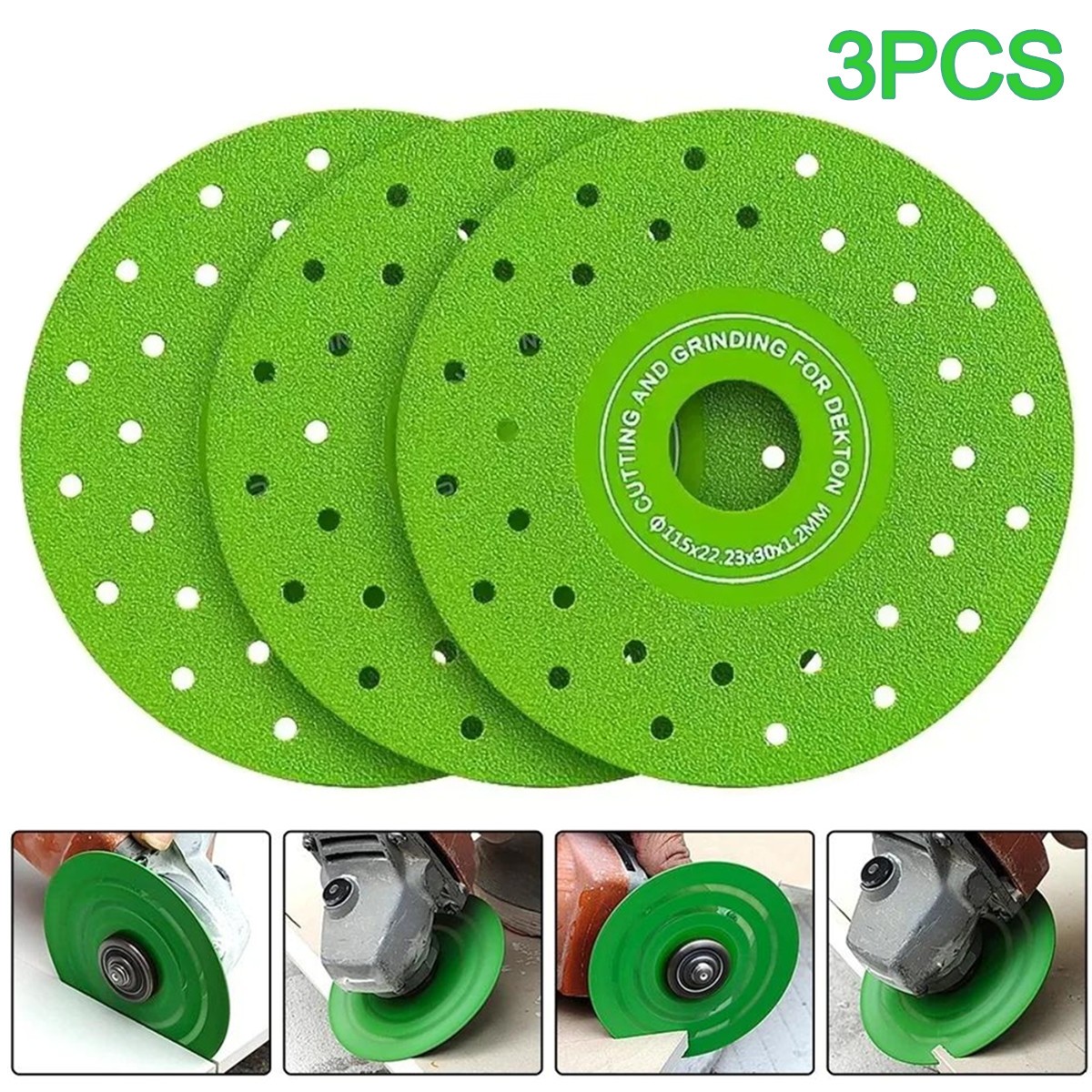 3PCS Grinding Blade Rock Plate Flat Tile Disc Chamfering Cutting Sanding Wheels