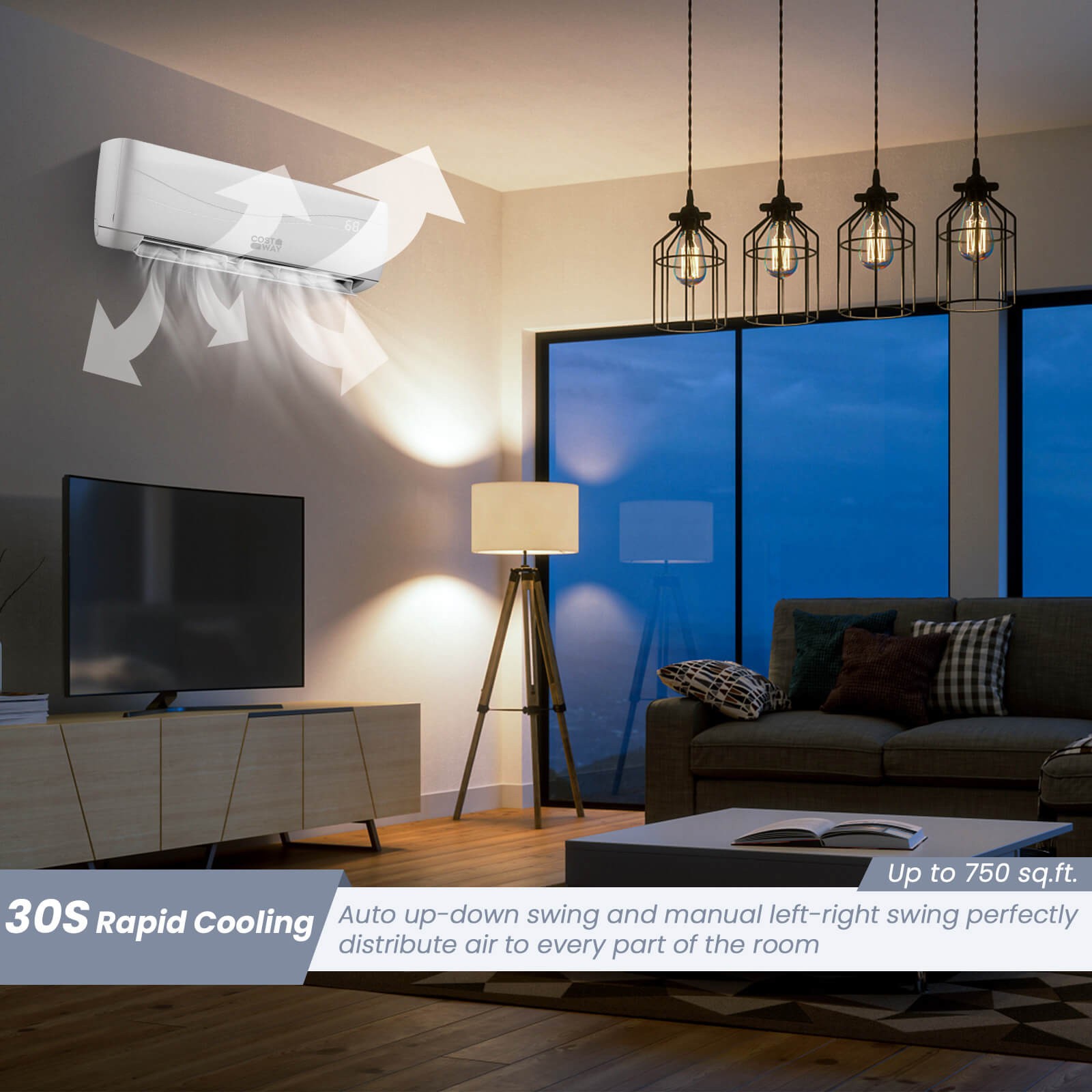 12000 BTU Mini Split Air Conditioner & Heater Ductless 17 SEER2 750 Sq. Ft
