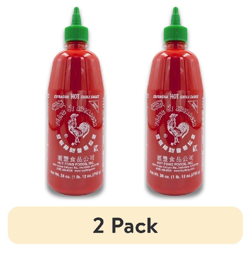 2 pack, Sriracha Hot Chili Sauce, 28oz ,793g Bottle.