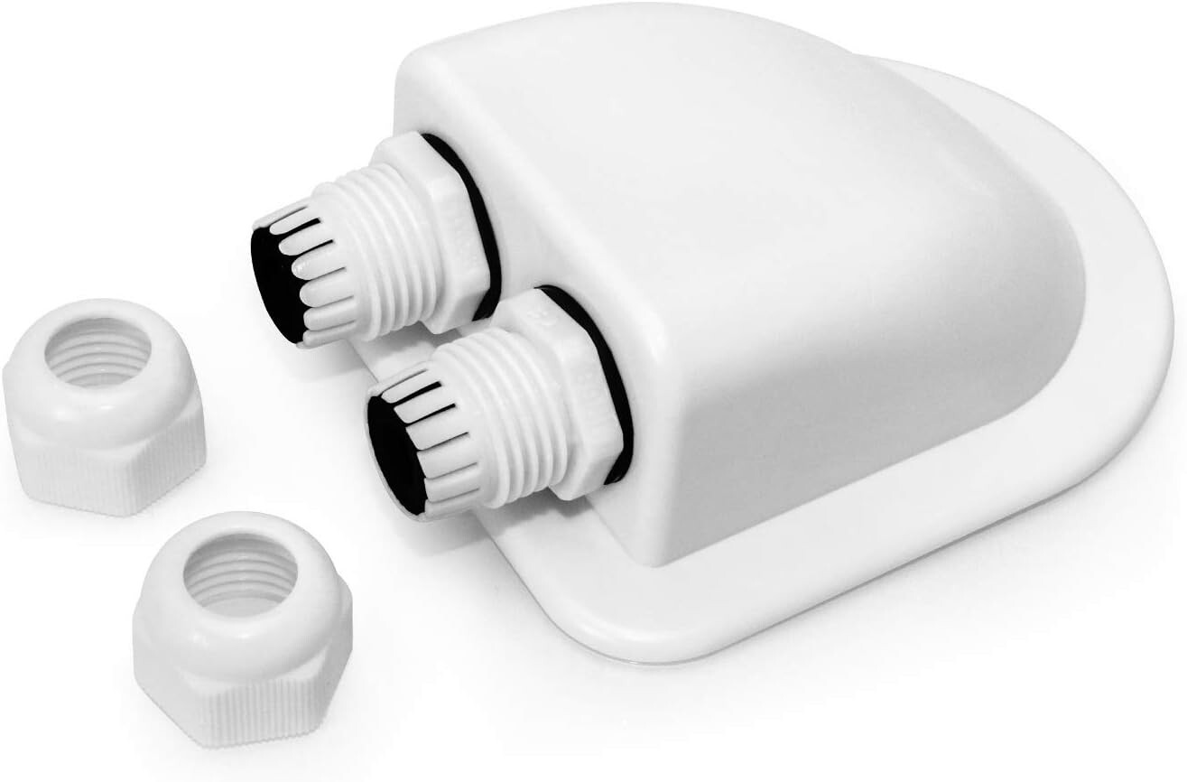 2 Pcs IP68 Waterproof ABS Solar Double Cable Entry Gland-Weather Resistant Dual