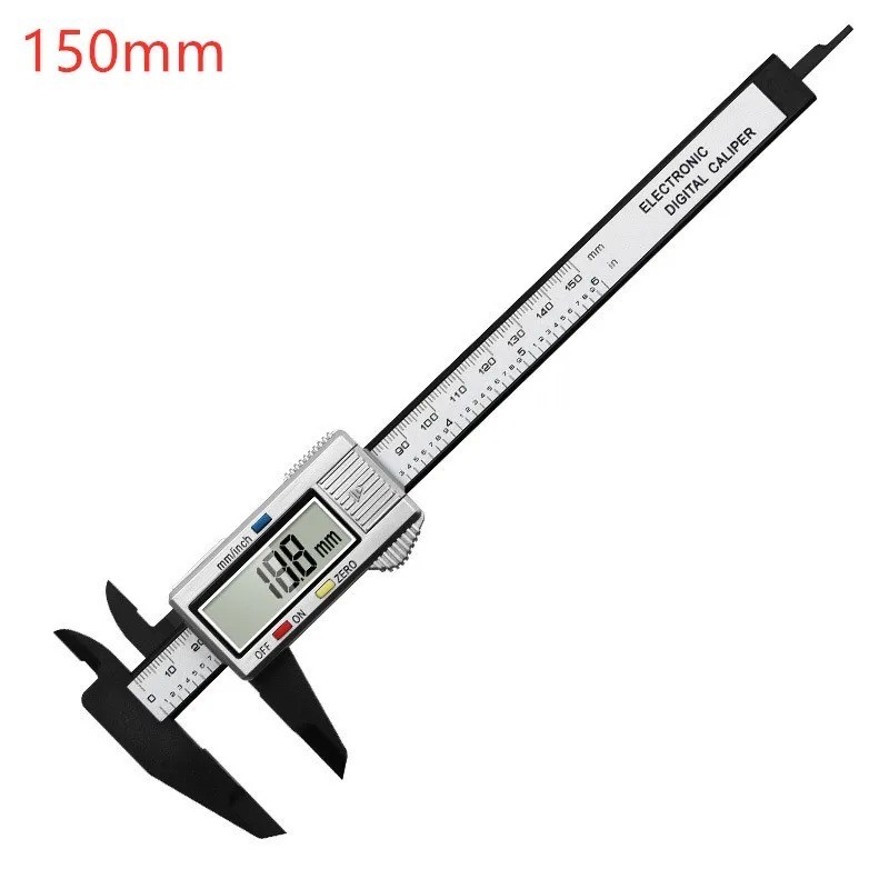 150mm Electronic Digital Caliper Carbon Fiber Dial Vernier Gauge Micrometer Tool