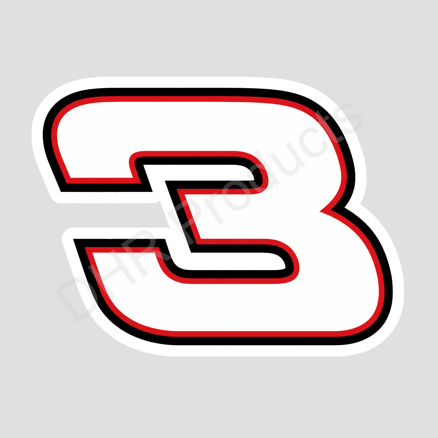 Dale Earnhardt Number 3 Logo Weather Resistant Vinyl Sticker/Decal NASCAR 08