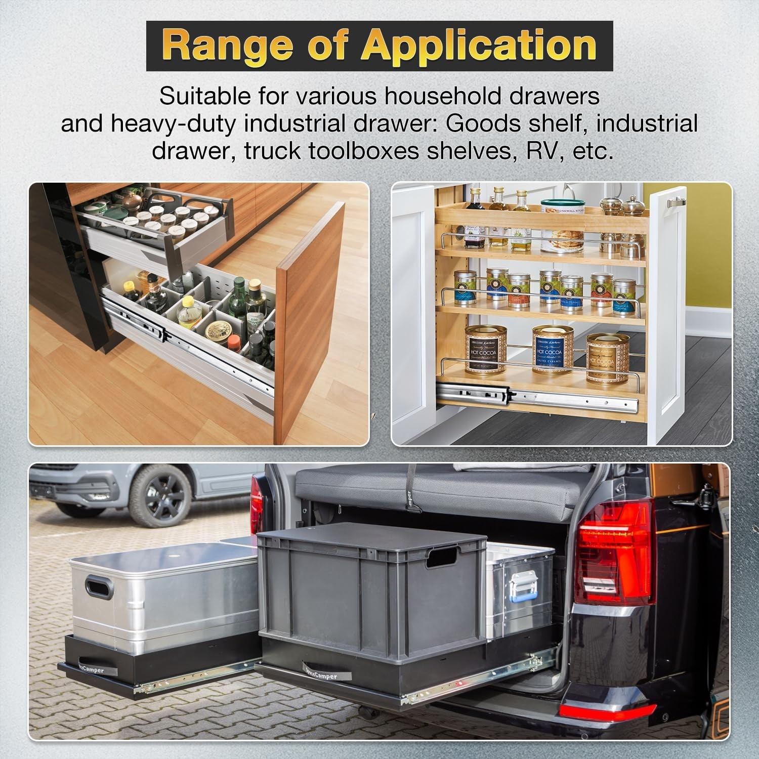 1/5/10 Pairs Soft Close Ball Bearing Drawer Slides Full Extension 100LB 10″–24″