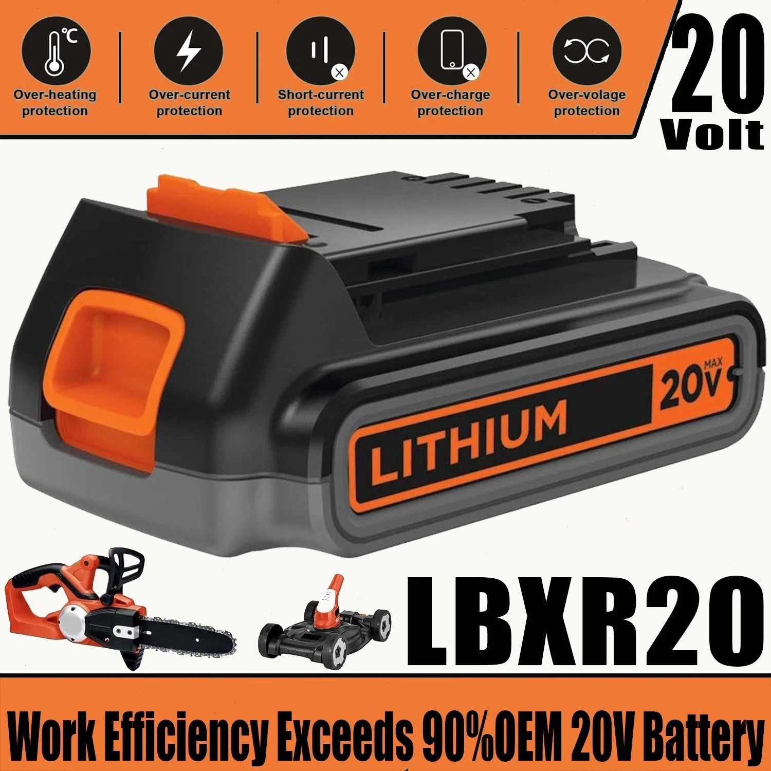 PACK 20V Lithium-ion 1.5Ah/3.6Ah Battery for BLACK DECKER 20 Volt LBXR20 LB20