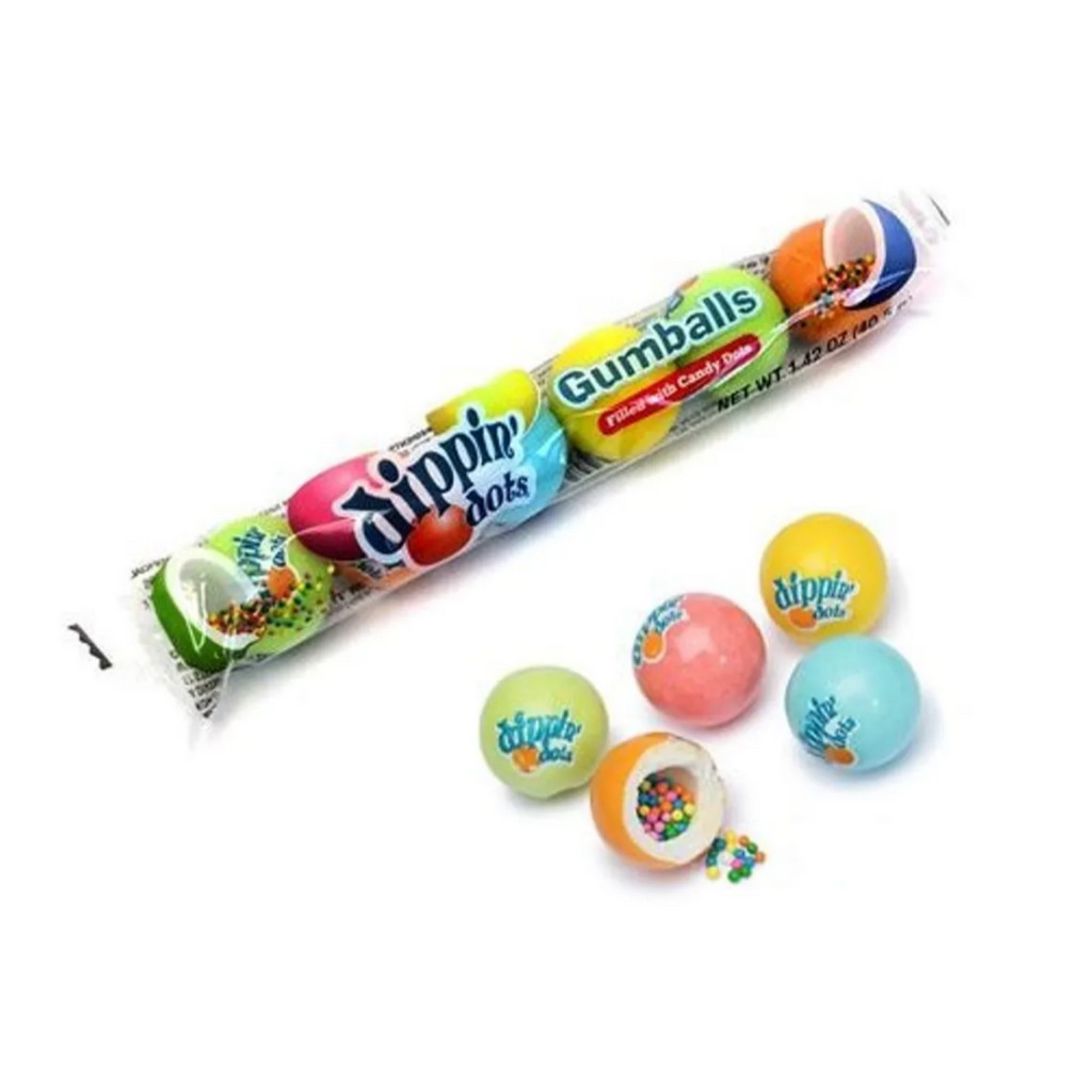 Kokos Confectionary & Novelty Dippin Dots Filled Gumballs, 1.42 Oz 24 Count Box